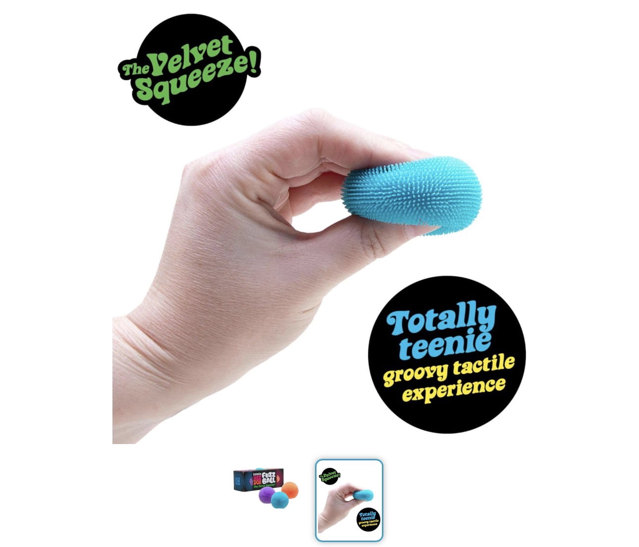 teenie fuzz ball stress relief ball - 3 pack