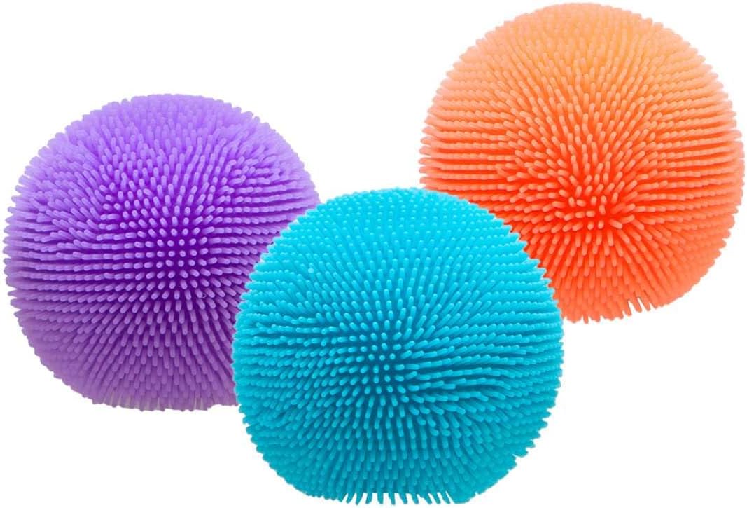 Schylling Teenie NeeDoh 3-Pack Mini Sensory Fuzz Balls with Velvet Texture and Soft Squish, Ages 3 and Up