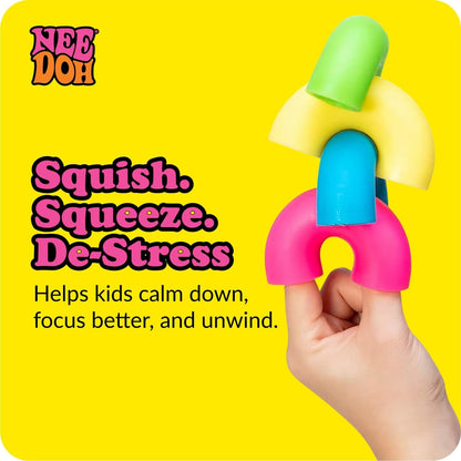 NeeDoh Mac ‘N’- Squeeze – 4 Squishy Noodles – Assorted
