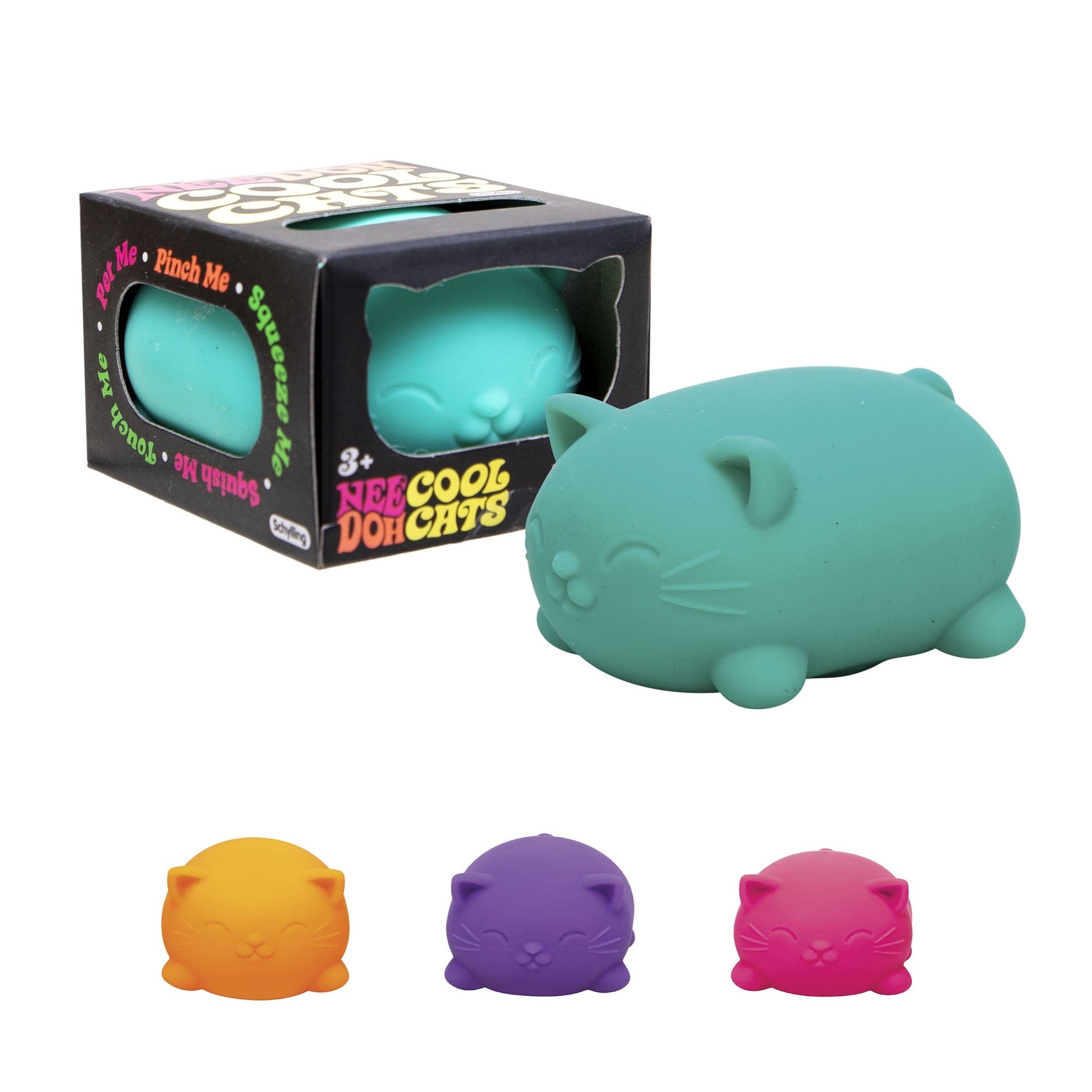 (2 pack) Nee Doh Cool Cats Squishy Fidget Ball, Novelty Toy, Multiple
