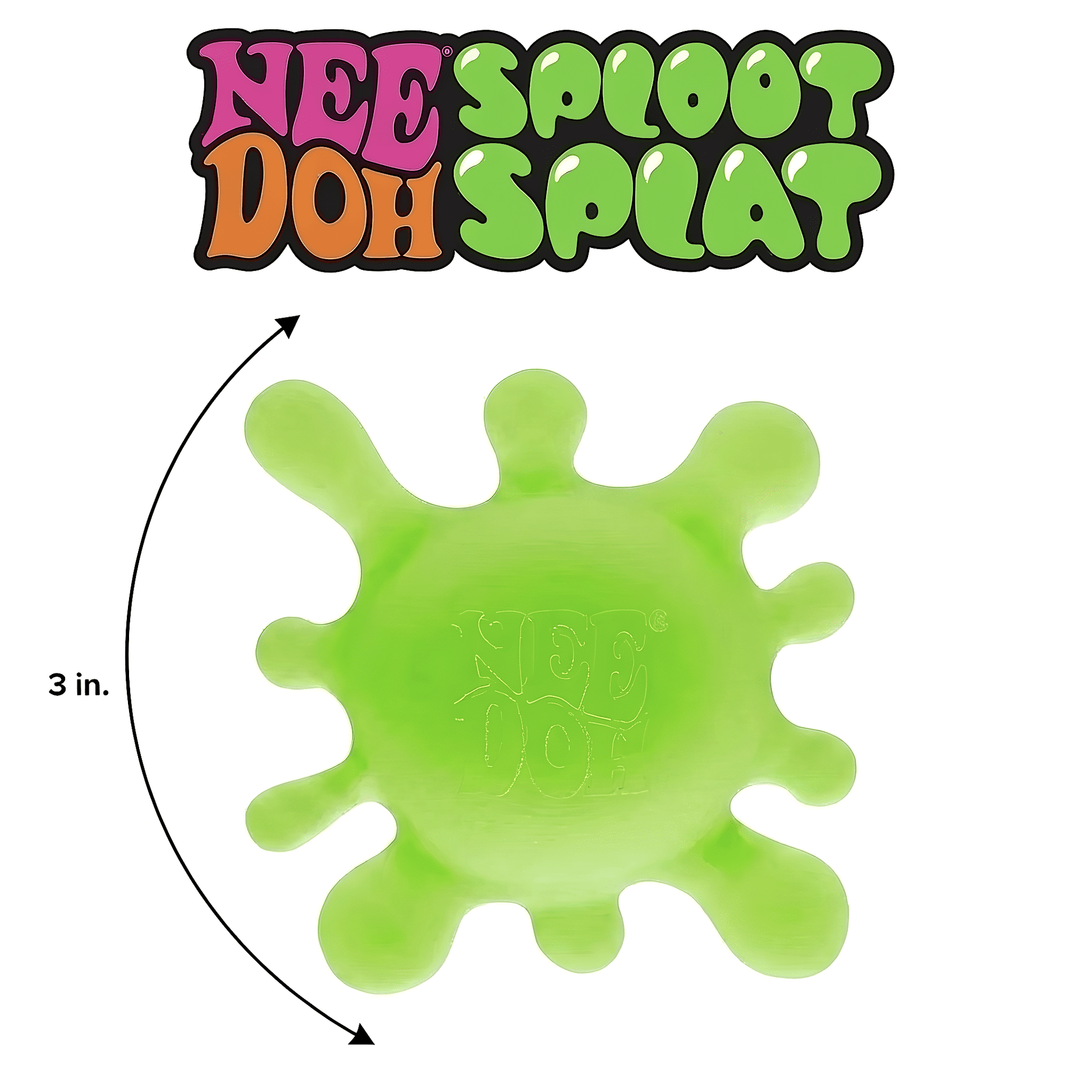 Neon Green Nee Doh Squeeze Gel Sploot Splat Ball Hand Relaxation &amp;