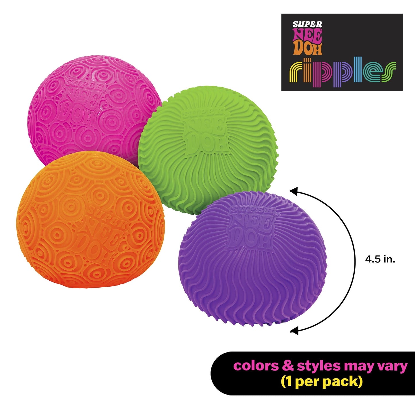 , Super Ripples Fidget Ball - Rubber, Novelty Toy, (1 Piece, Color May