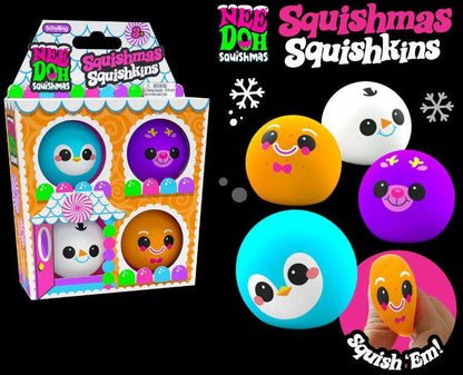 The Groovy Glob Squishmas Squishkins Stress Ball 4-Pack