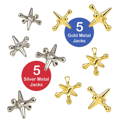 Old Fashioned Metal Jacks &amp; Rubber Ball Game, Novelty &amp; Gag To